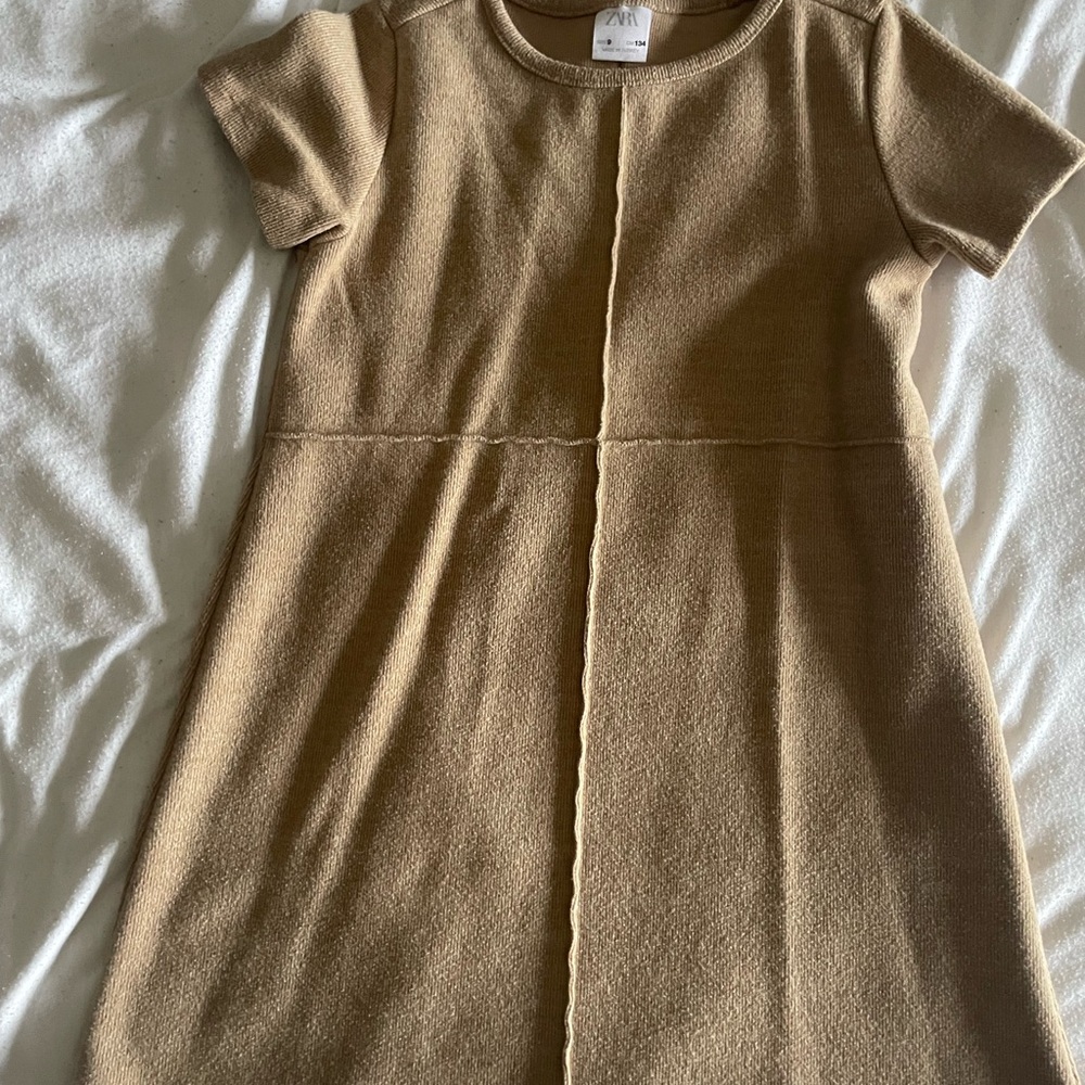 Zara Knit Tan Kids Dress, size 9